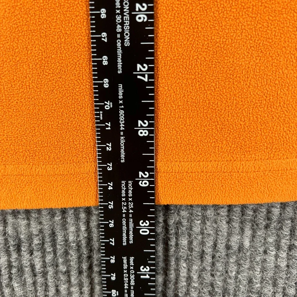 The North Face Mens Sweatshirt Large Orange Long Sleeve 1/4 Zip Mock Neck Fleece